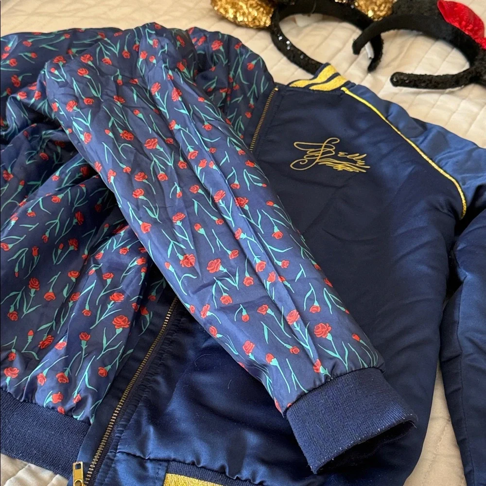 Disney Belle Blue and Gold Bomber Jacket small - Picture 7 of 13